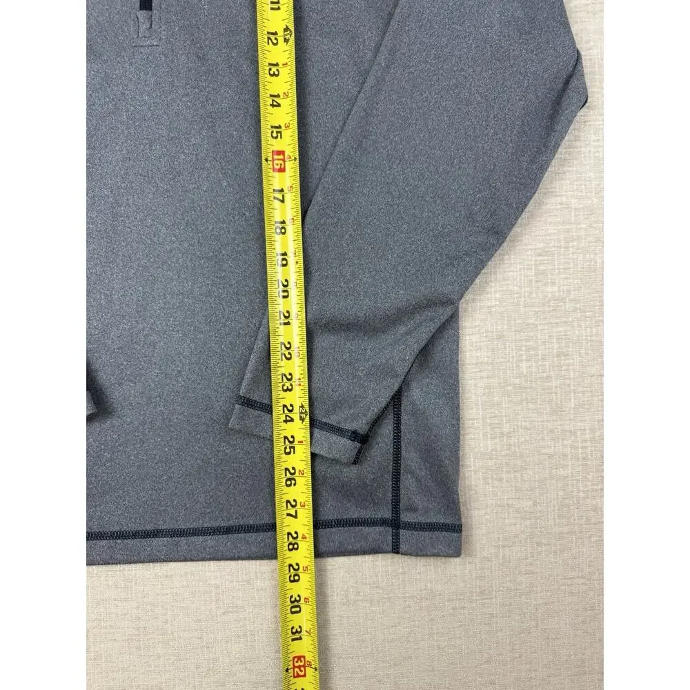 The North Face Mens M Eberl 1/4 Zip Pullover Gray Performance Fleece Jacket